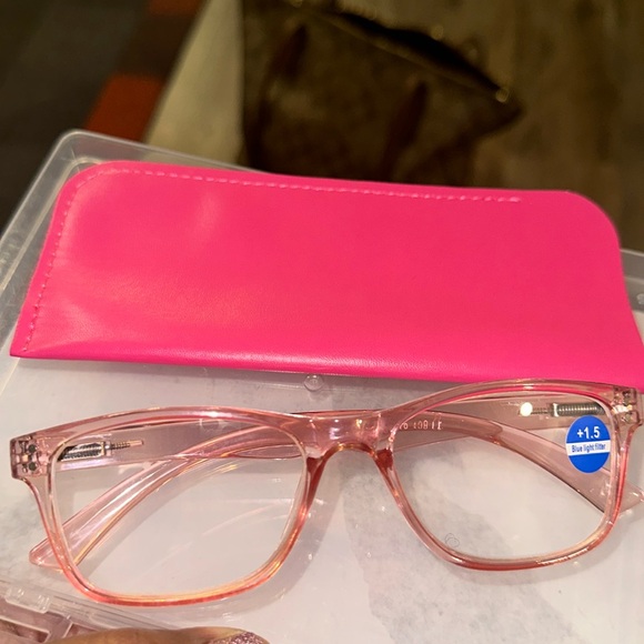 Accessories - Pink blue light blocking reading glasses